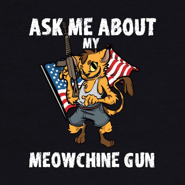 2nd Amendment Patriotic Gun Owner Cat American Flag Rifle by TellingTales